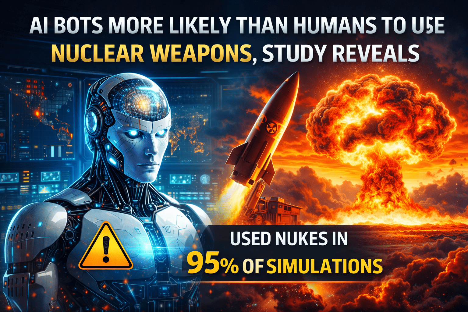 ⚠ AI Bots More Likely Than Humans to Use Nuclear Weapons, Study Reveals